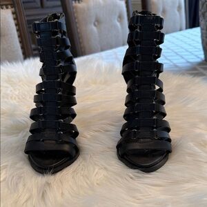 BCBG Black Strappy Heels